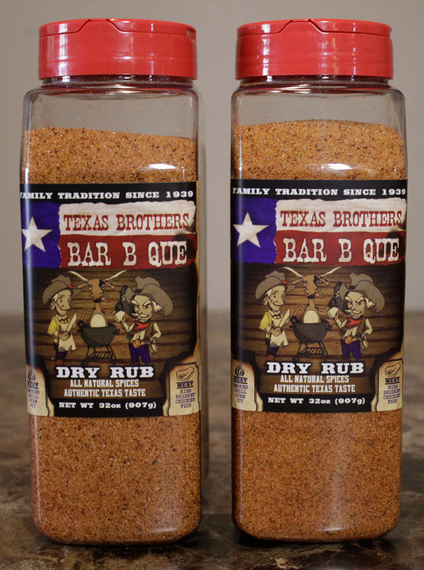 Barbecue Seasoning 2 Pack 32 oz Dry Rub Spice Bottle Texas Brothers BBQ Texas Brothers Barbecue